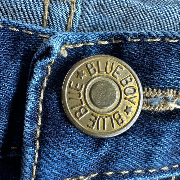 Selvedge Fleece Cuff Capri Jeans Blue Wash Industry Korea Low Rise Size 29x23 - Picture 16 of 16